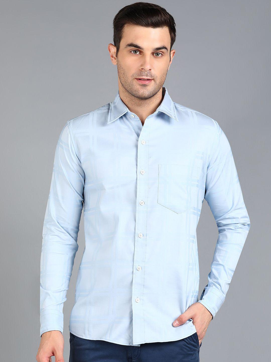 znx clothing men blue premium slim fit opaque formal shirt