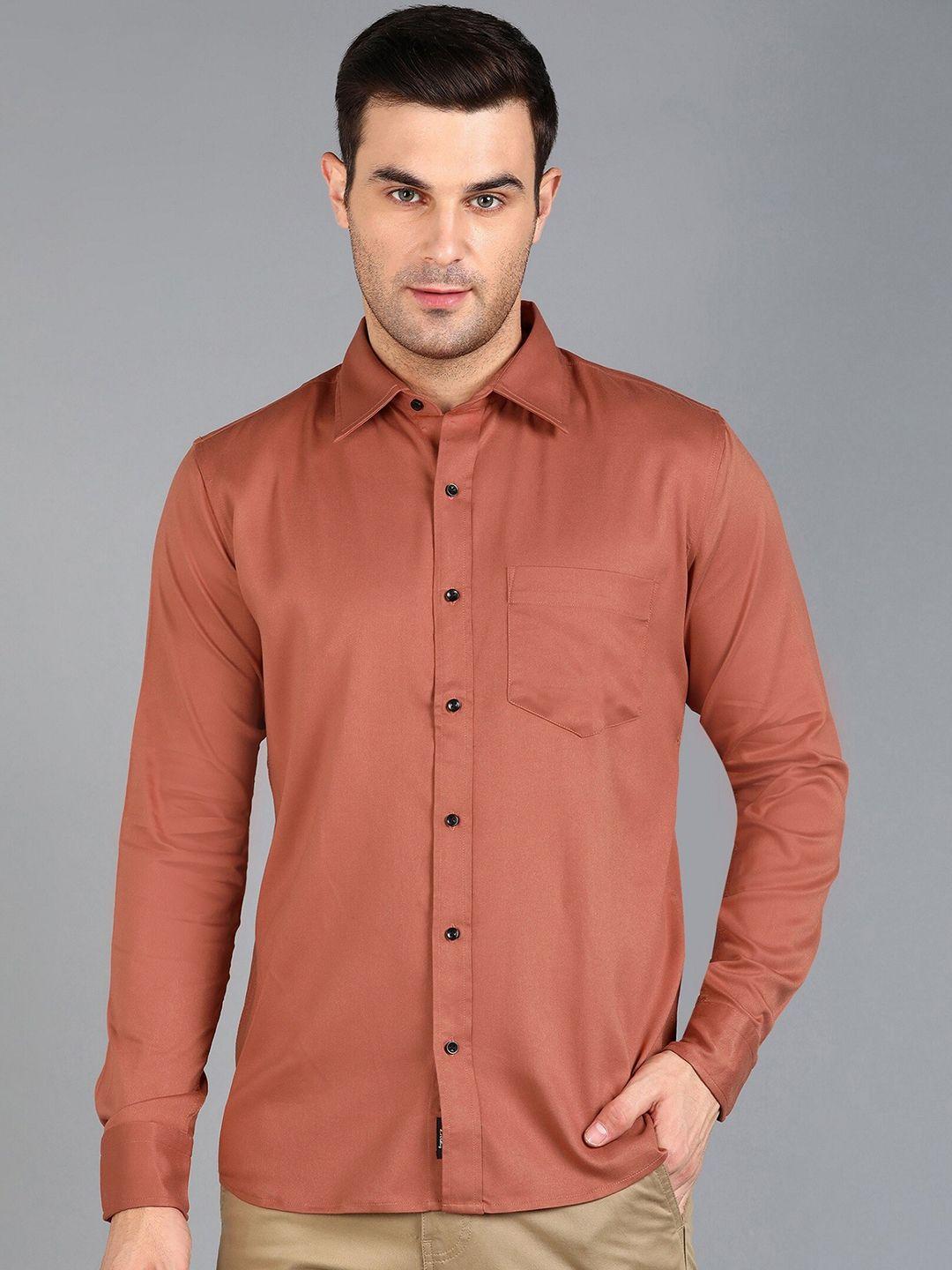 znx clothing men red premium slim fit opaque formal shirt