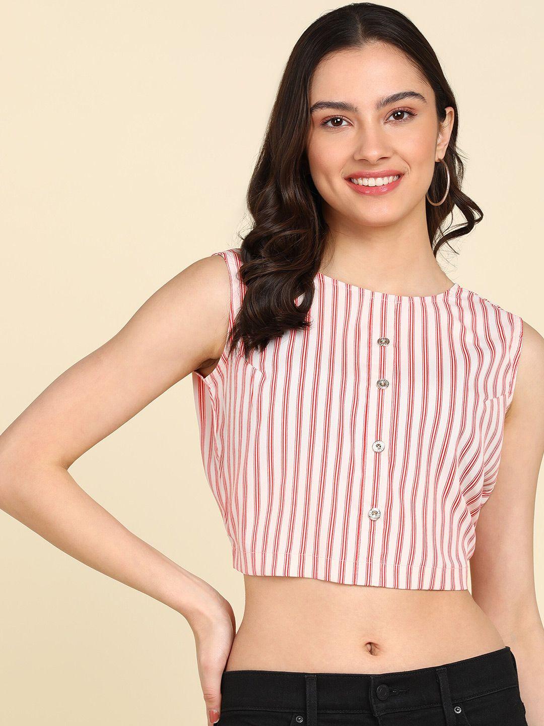 znx clothing striped styled back crop top