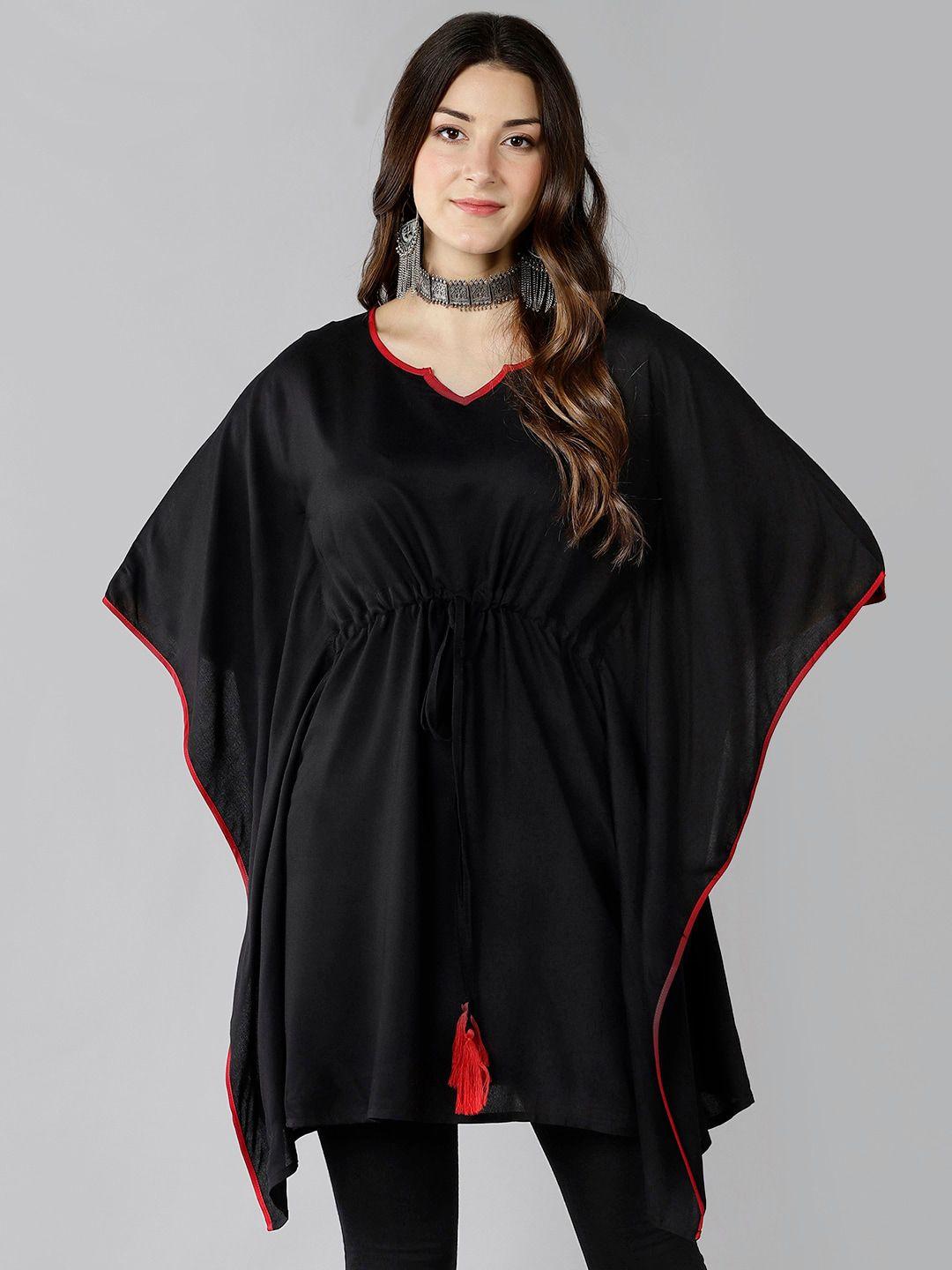 znx clothing women black kaftan kurta