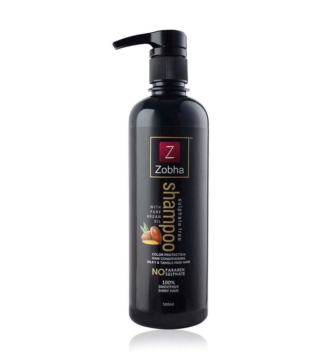 zobha sulphate free shampoo for hair fall control & straighter shiny hair - 500 ml
