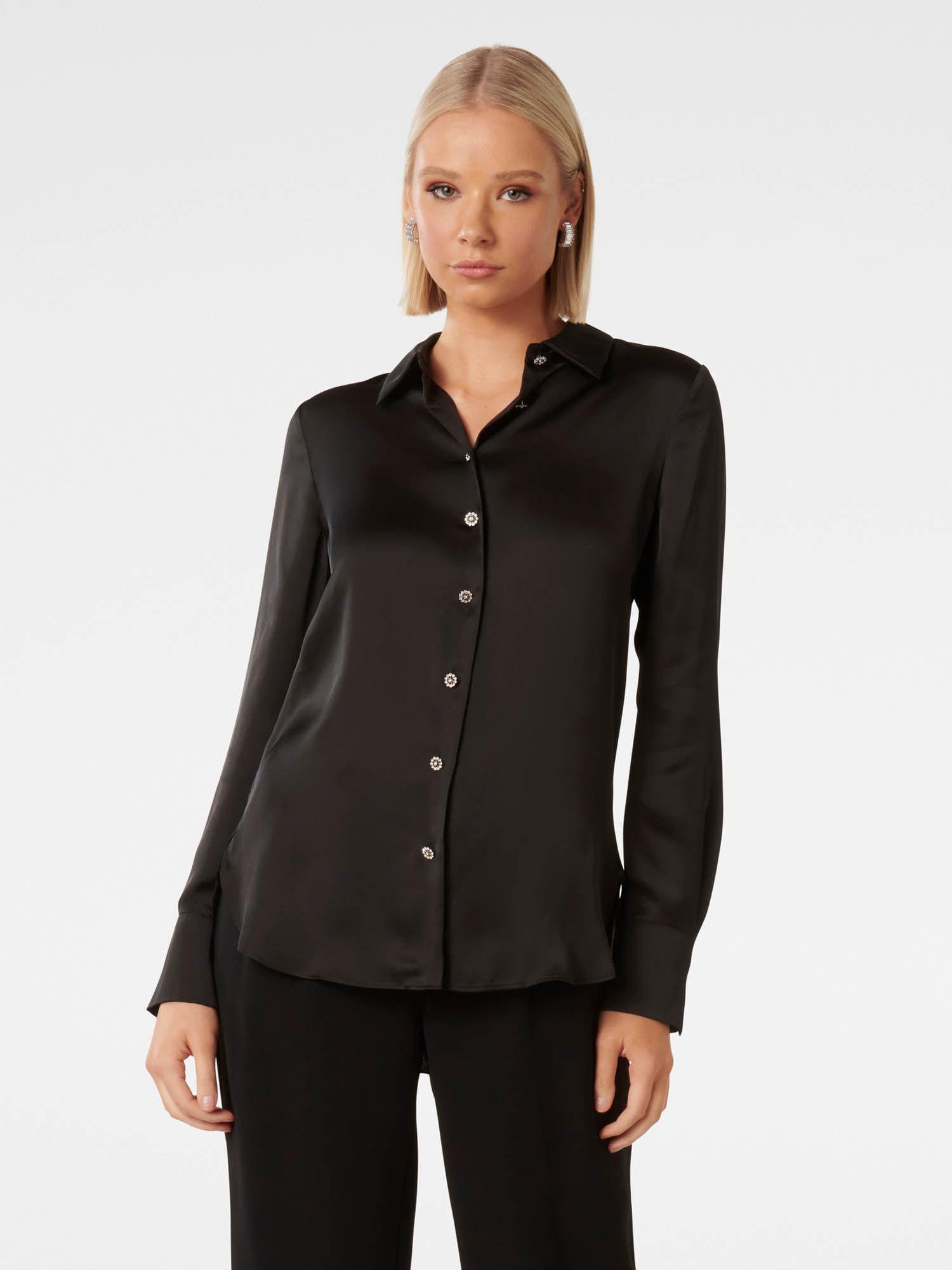 zoe embellished satin shirt