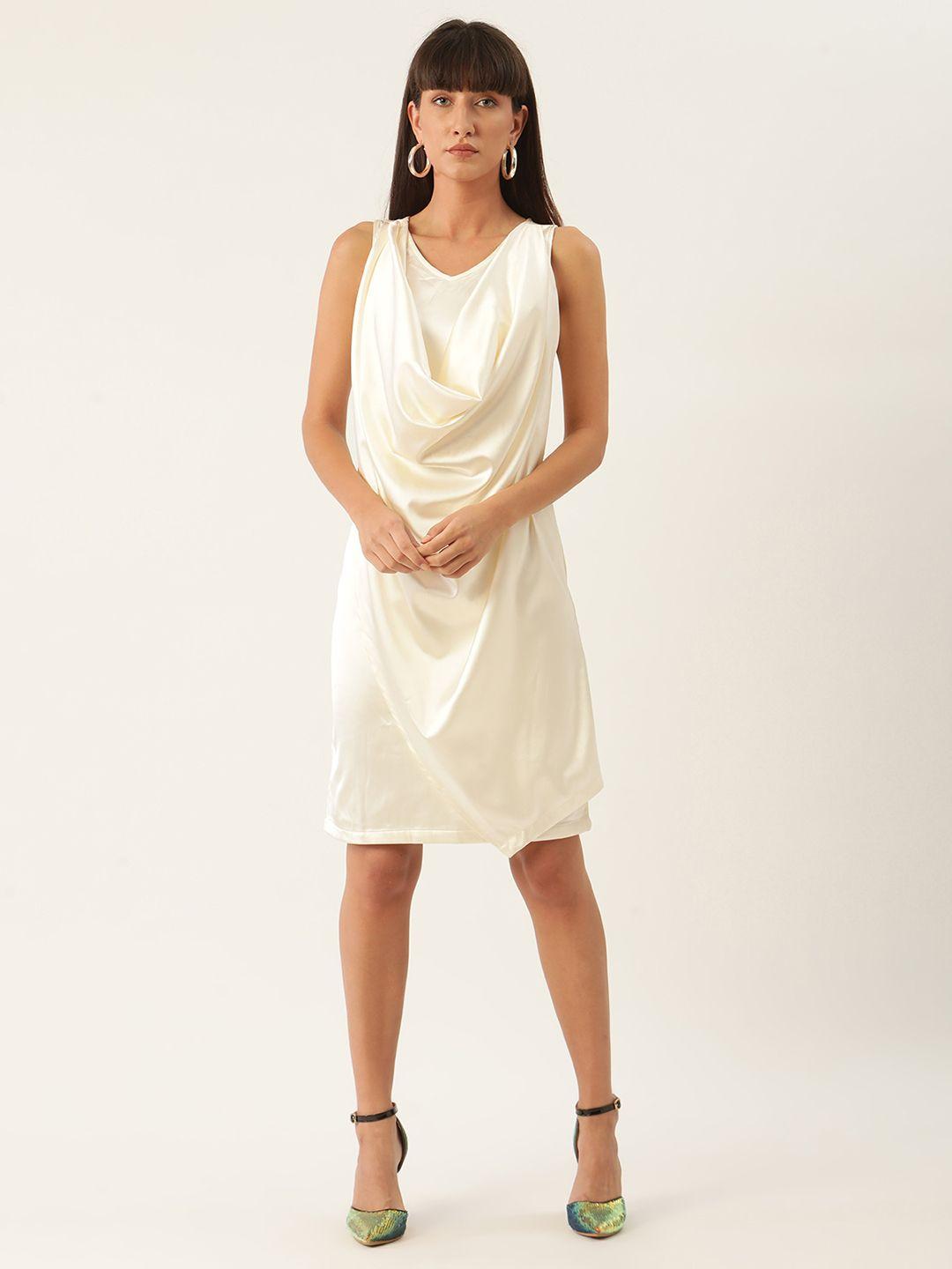 zoella women off-white solid a-line dress