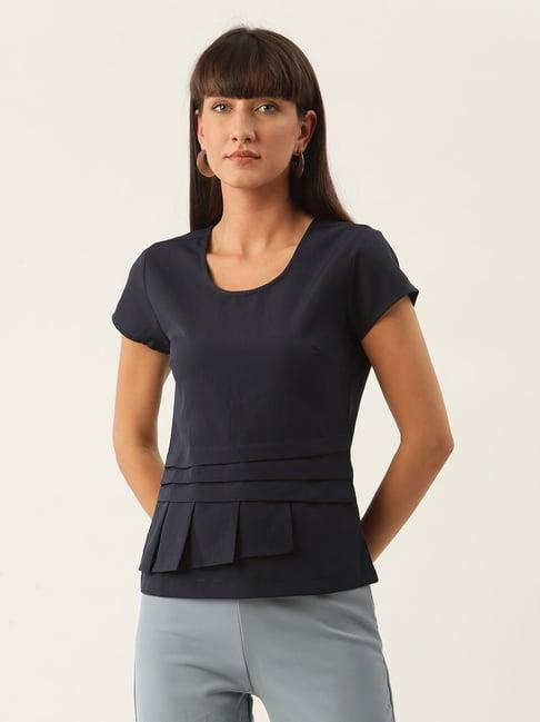 zoella navy regular fit top