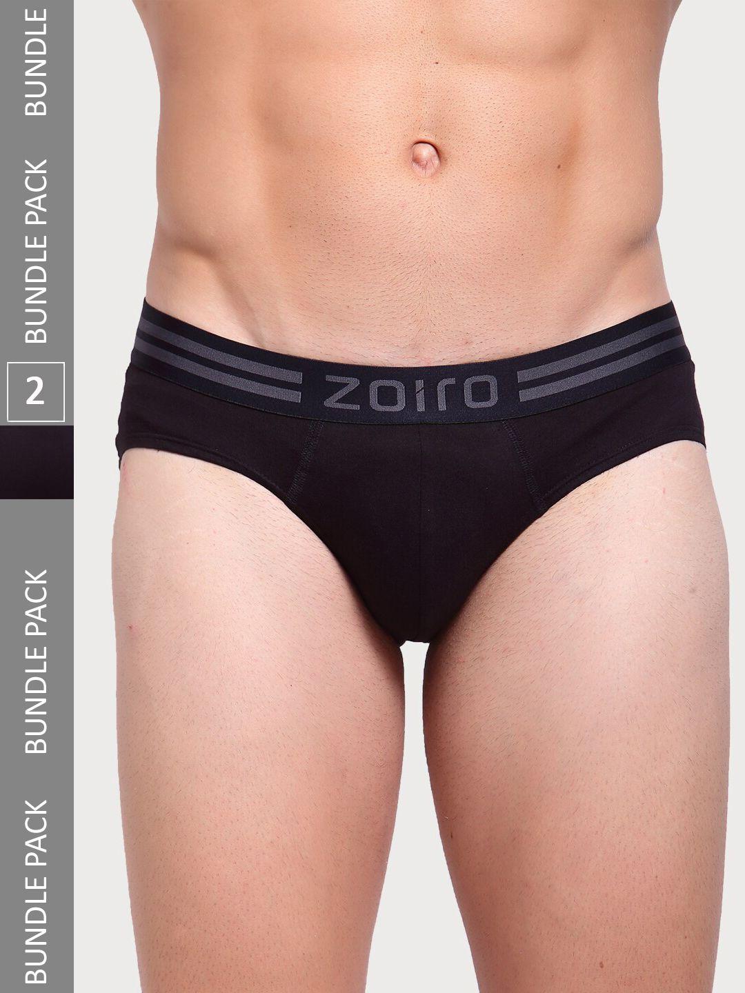 zoiro men pack of 2 bio-wash & silicon finish basic briefs