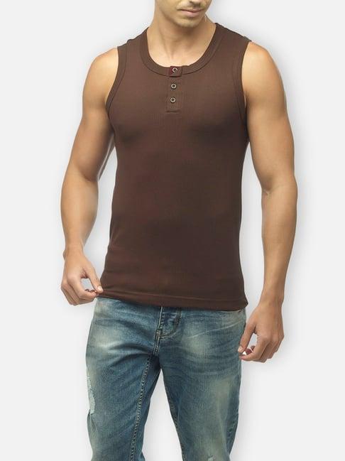 zoiro brown regular fit vest