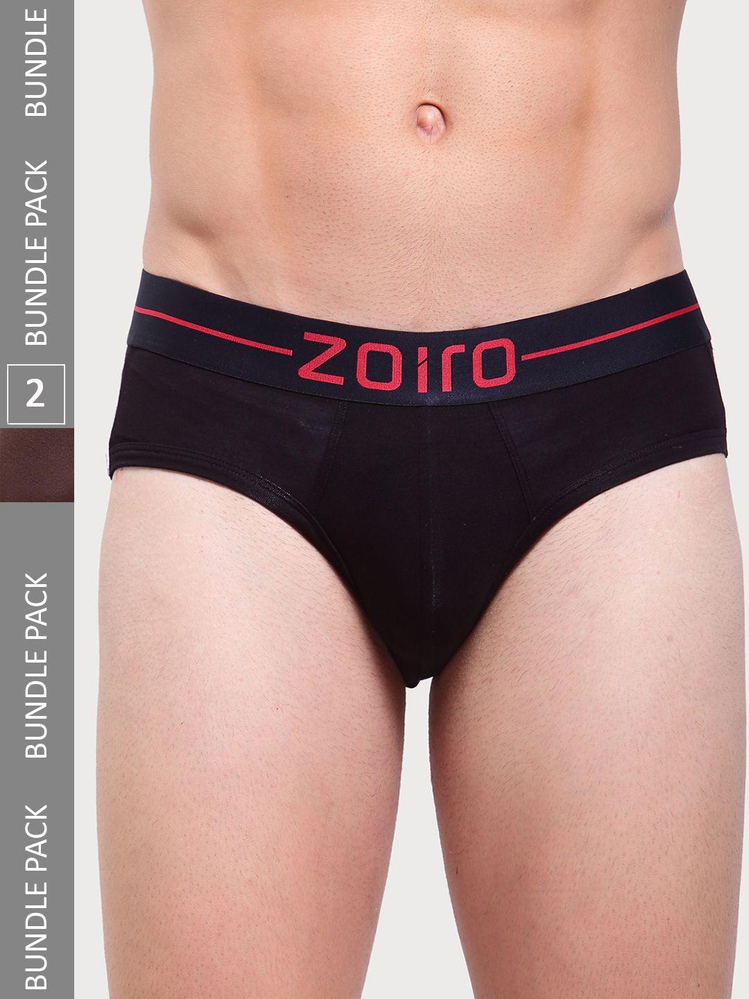 zoiro men pack of 2 mid-rise basic briefs softsbriefcanteen