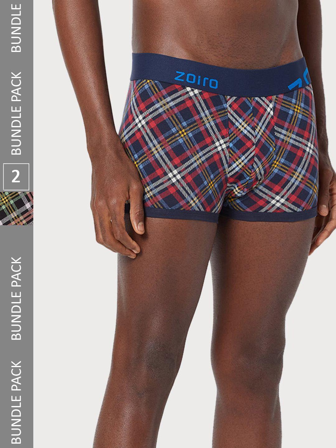 zoiro men pack of 2 printed cotton trunks