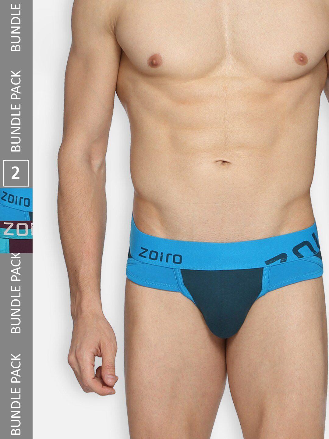 zoiro pack of 2 colourblocked pure cotton basic briefs zo-bri-tre01-liny-advb-s-2pc