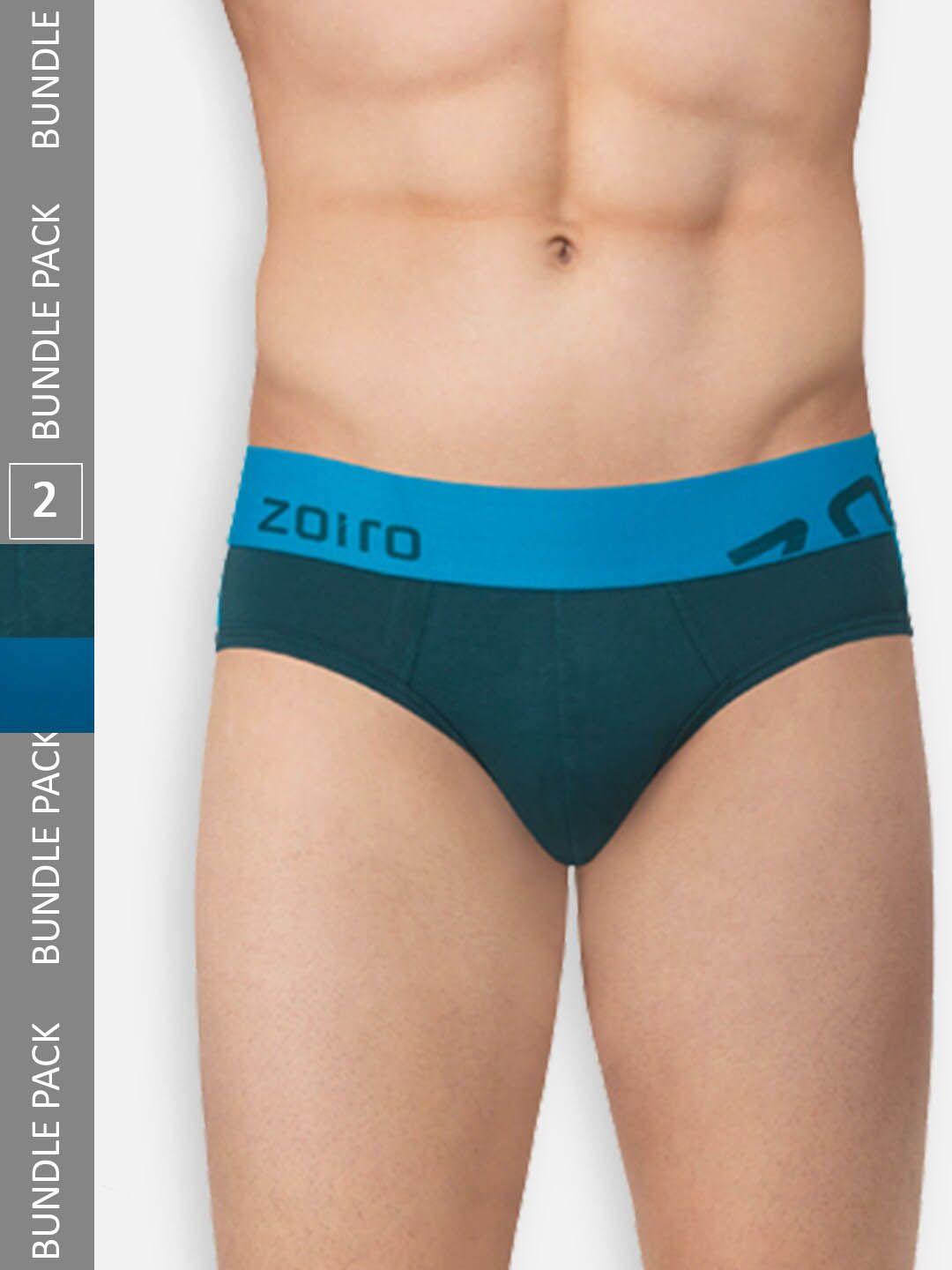 zoiro pack of 2 colourblocked pure cotton basic briefs zo-bri-tre31-sdgj-vbad-s-2pc