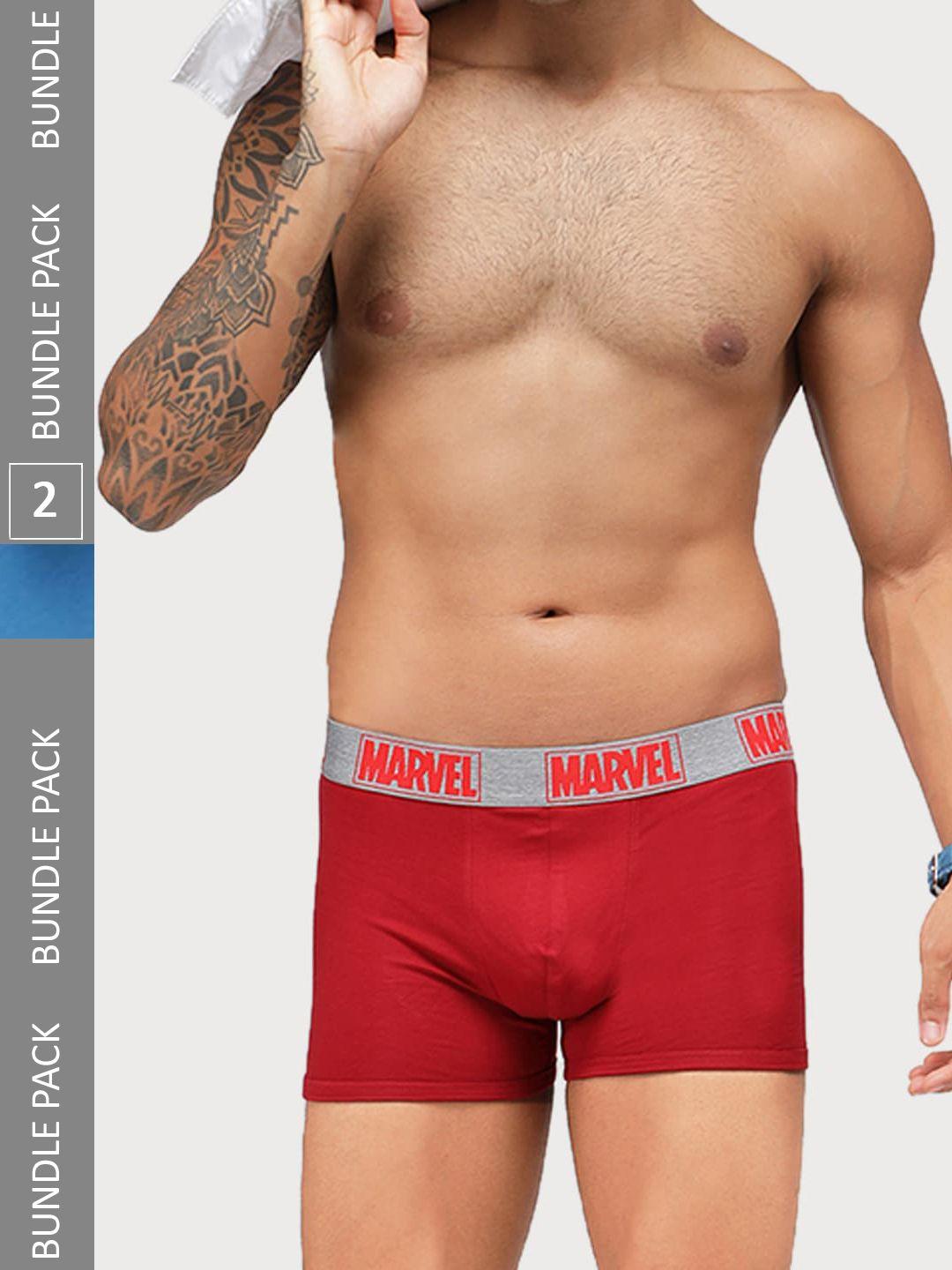 zoiro pack of 2 marvel printed detail super combed cotton trunks