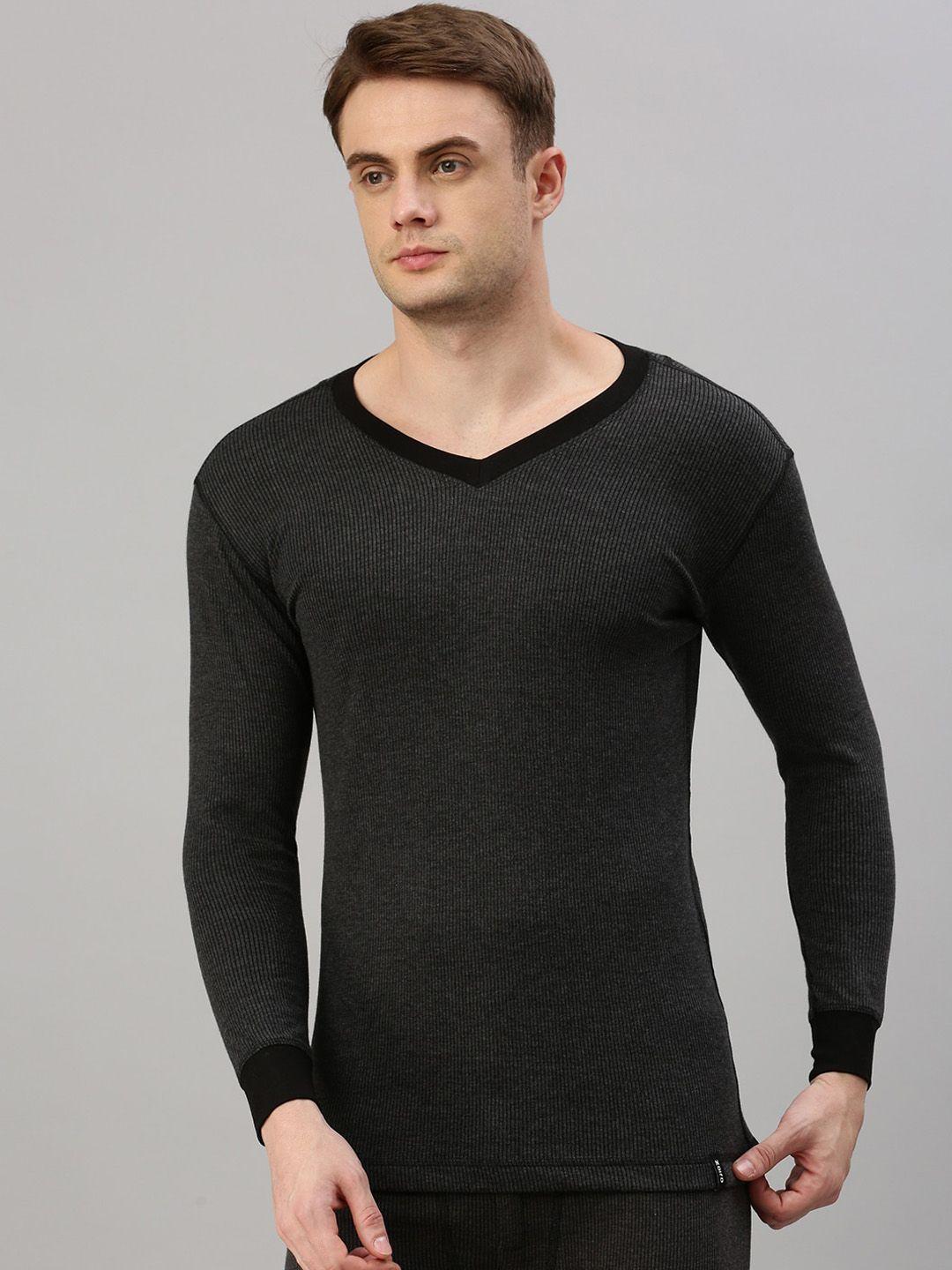 zoiro ribbed v-neck long sleeves thermal tops