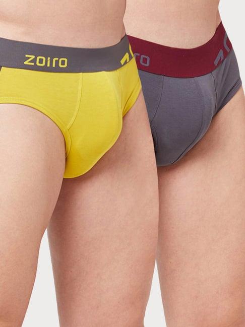 zoiro sulphur & nine iron regular fit briefs - pack of 2