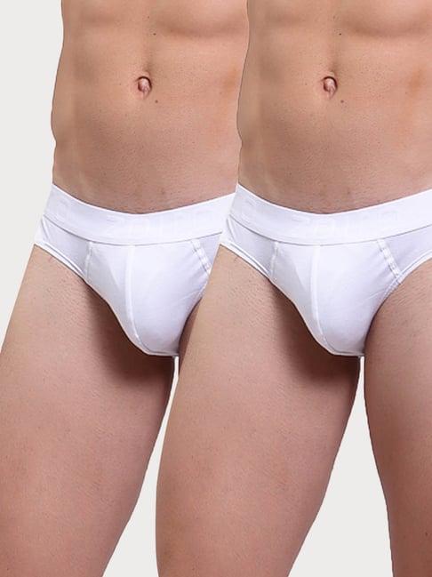 zoiro white cotton regular fit briefs - pack of 2