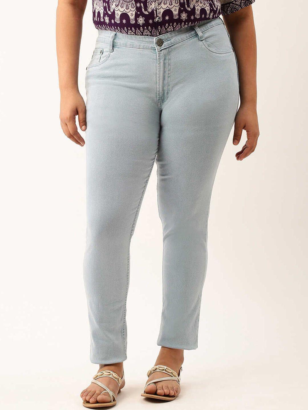 zola plus women straight fit clean look mid-rise jeans