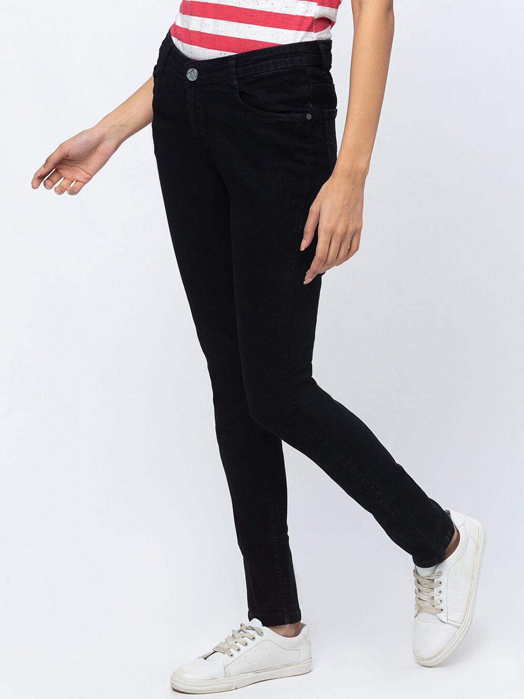 zola black women slim fit clean look cotton jeans