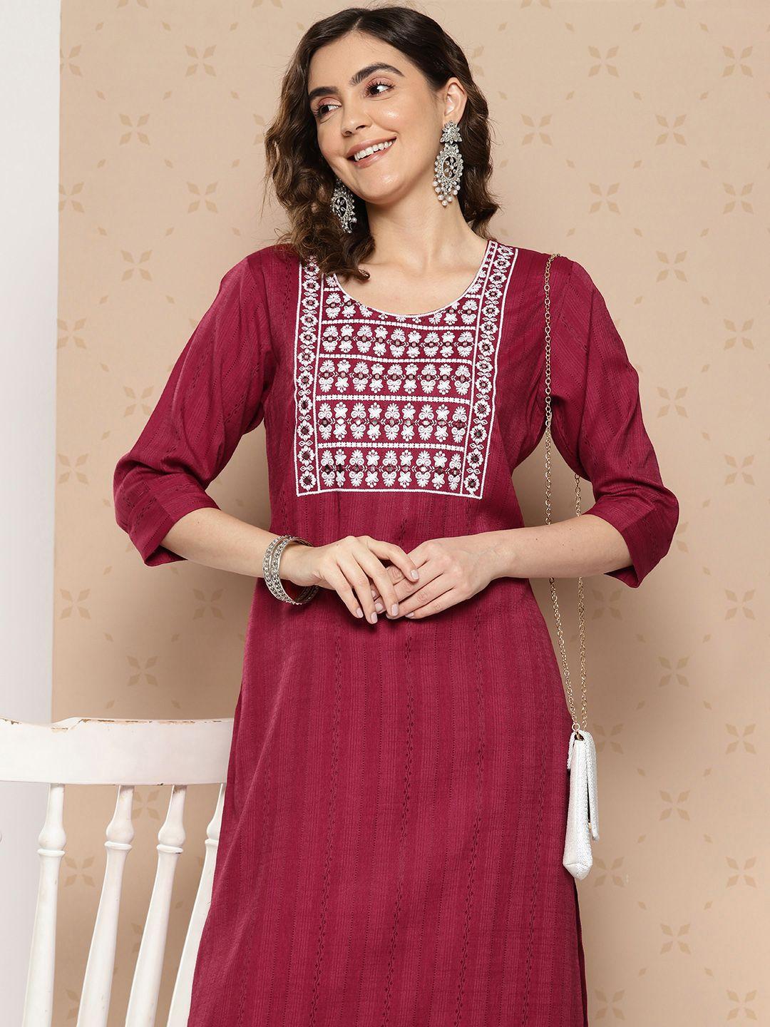 zola ethnic motifs embroidered mirror work kurta