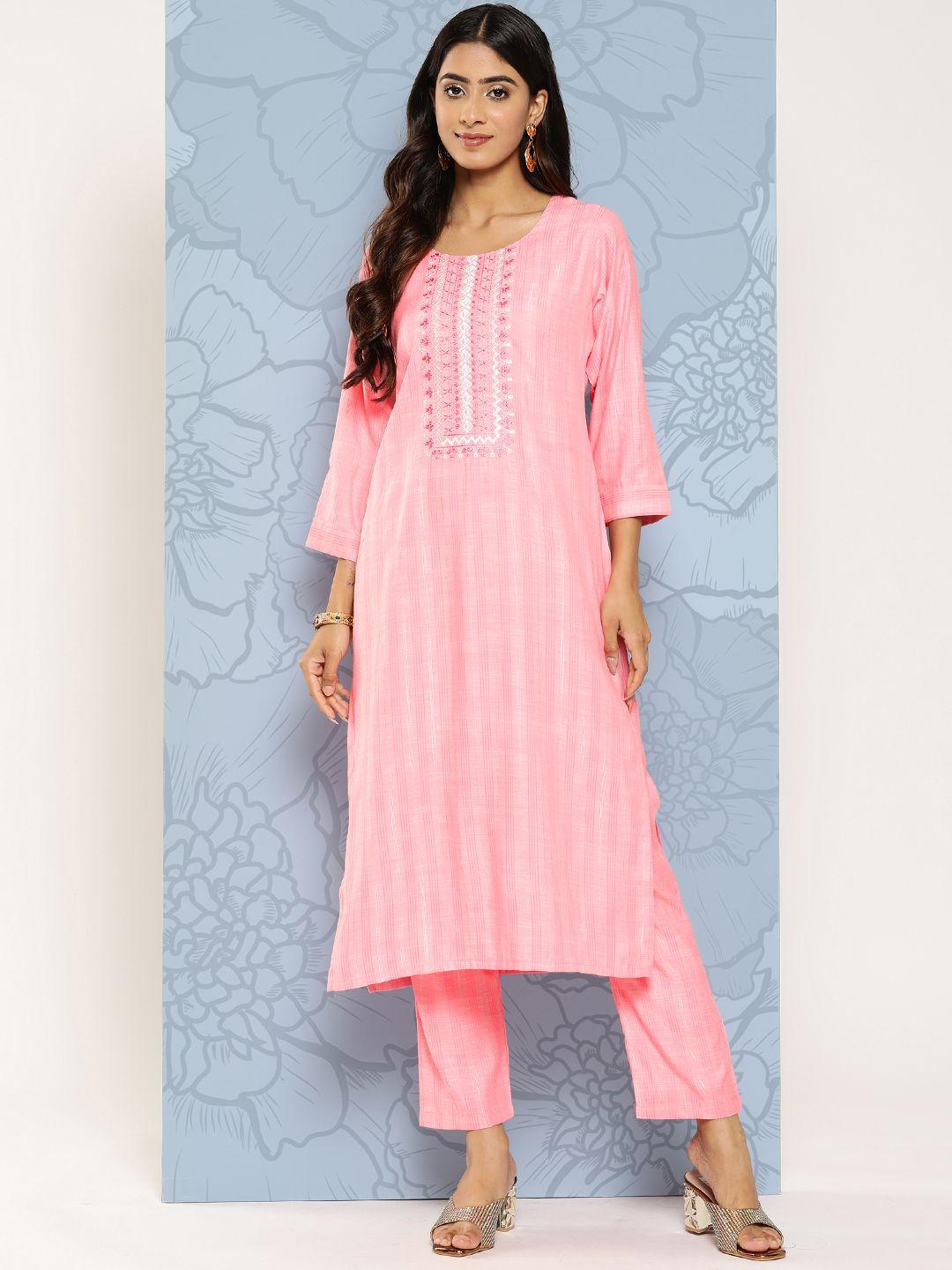 zola floral embroidered kurta with trousers