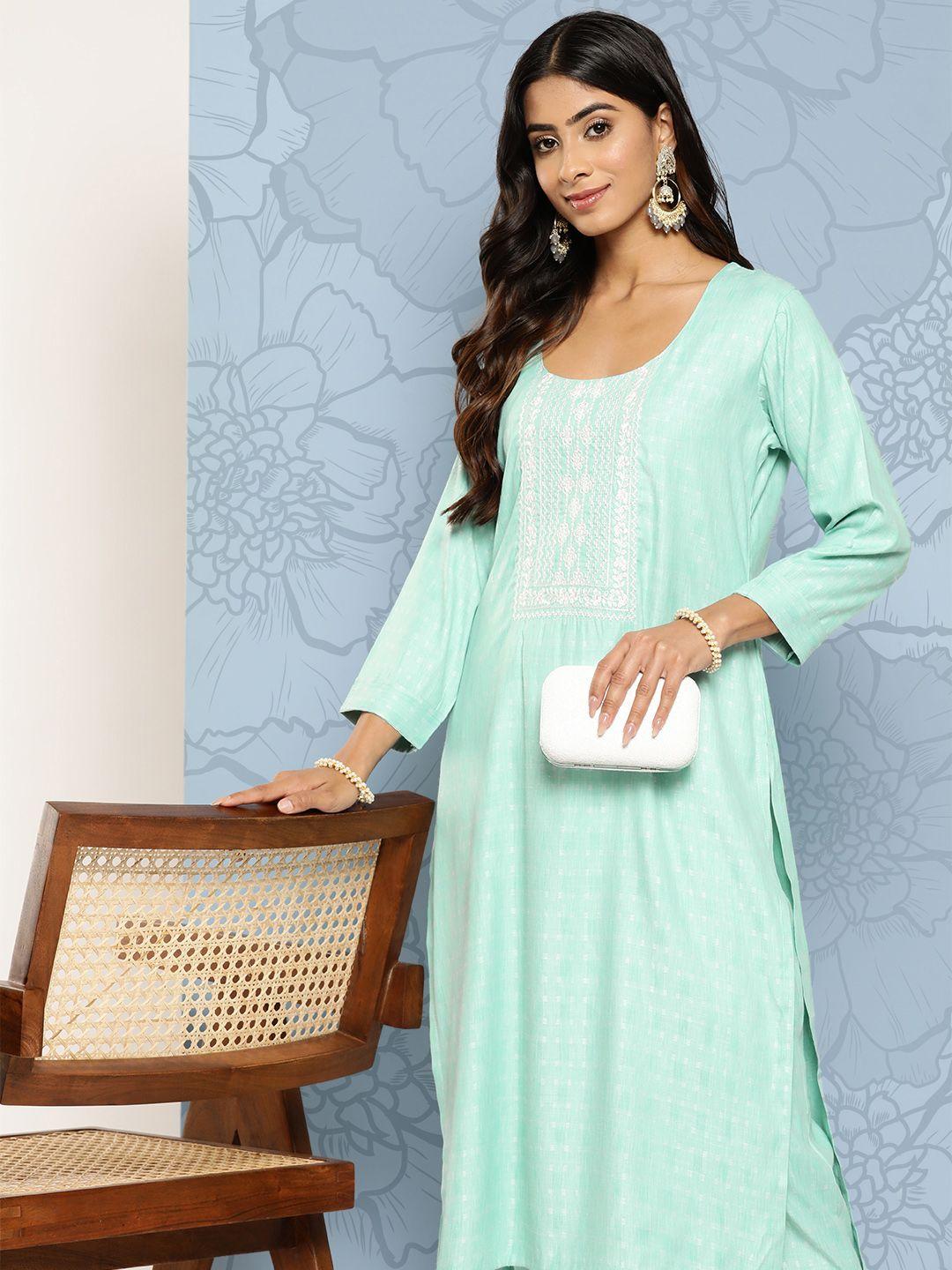zola floral embroidered regular kurta with trousers