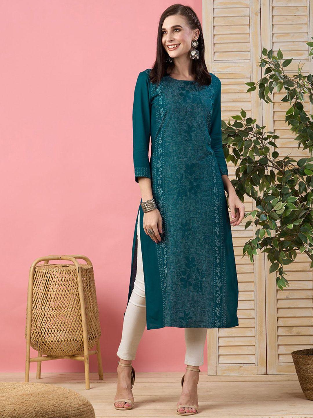 zola floral printed straight kurta