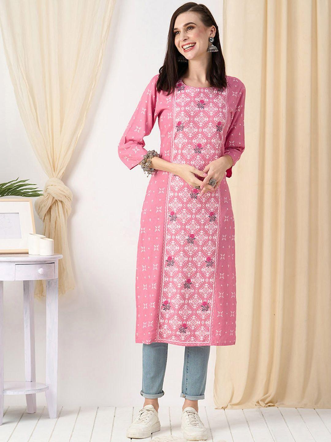 zola floral printed straight kurta