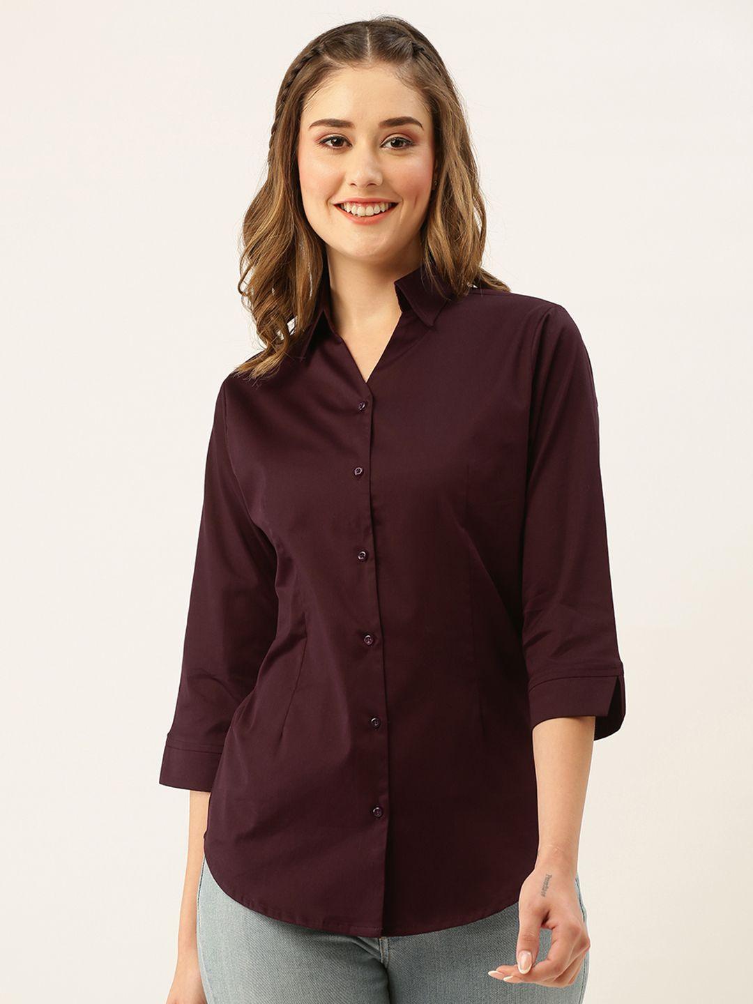 zola magenta spread collar relaxed fit boxy fit cotton casual shirt