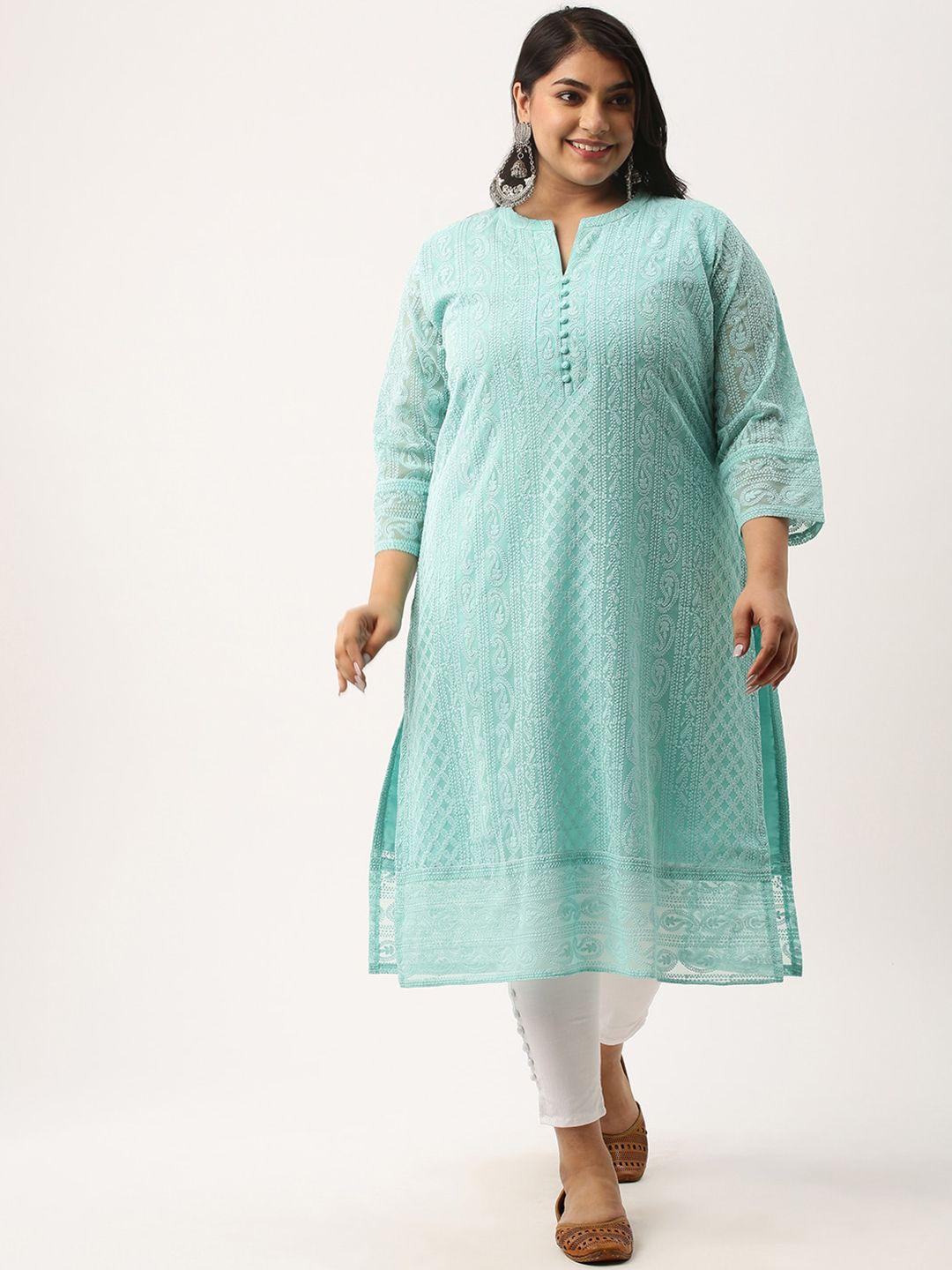 zola plus paisley embroidered thread work pure georgette kurta