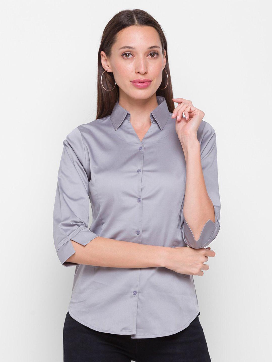 zola women grey formal shirt