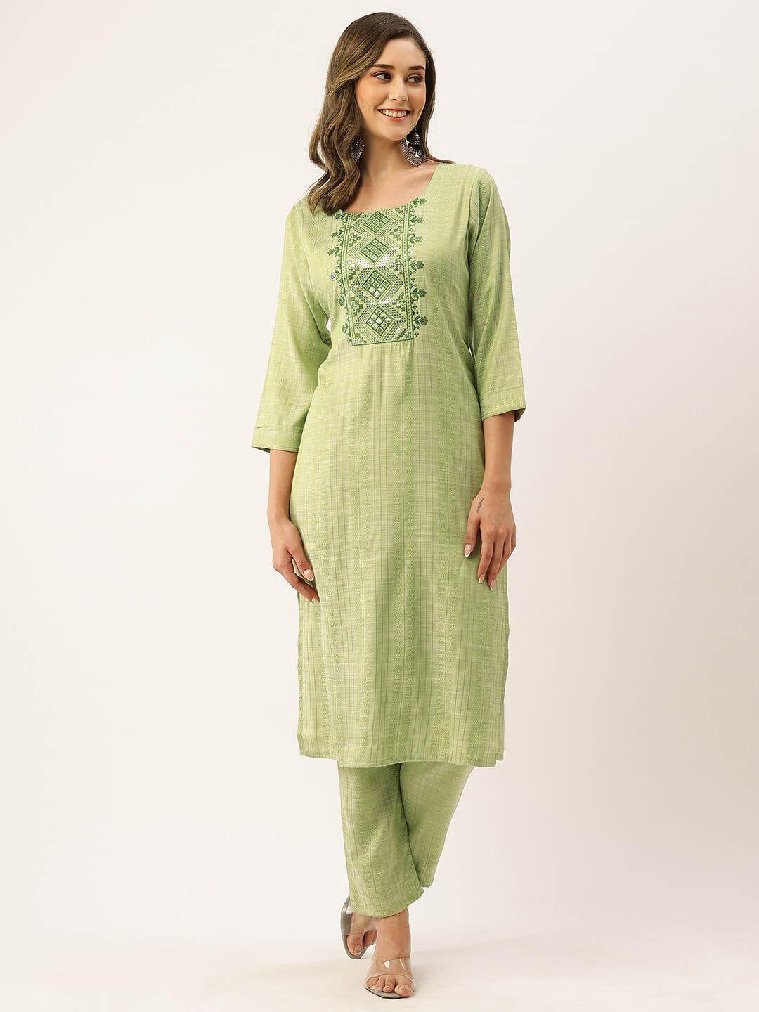 zola women printed regular kurta with trousers