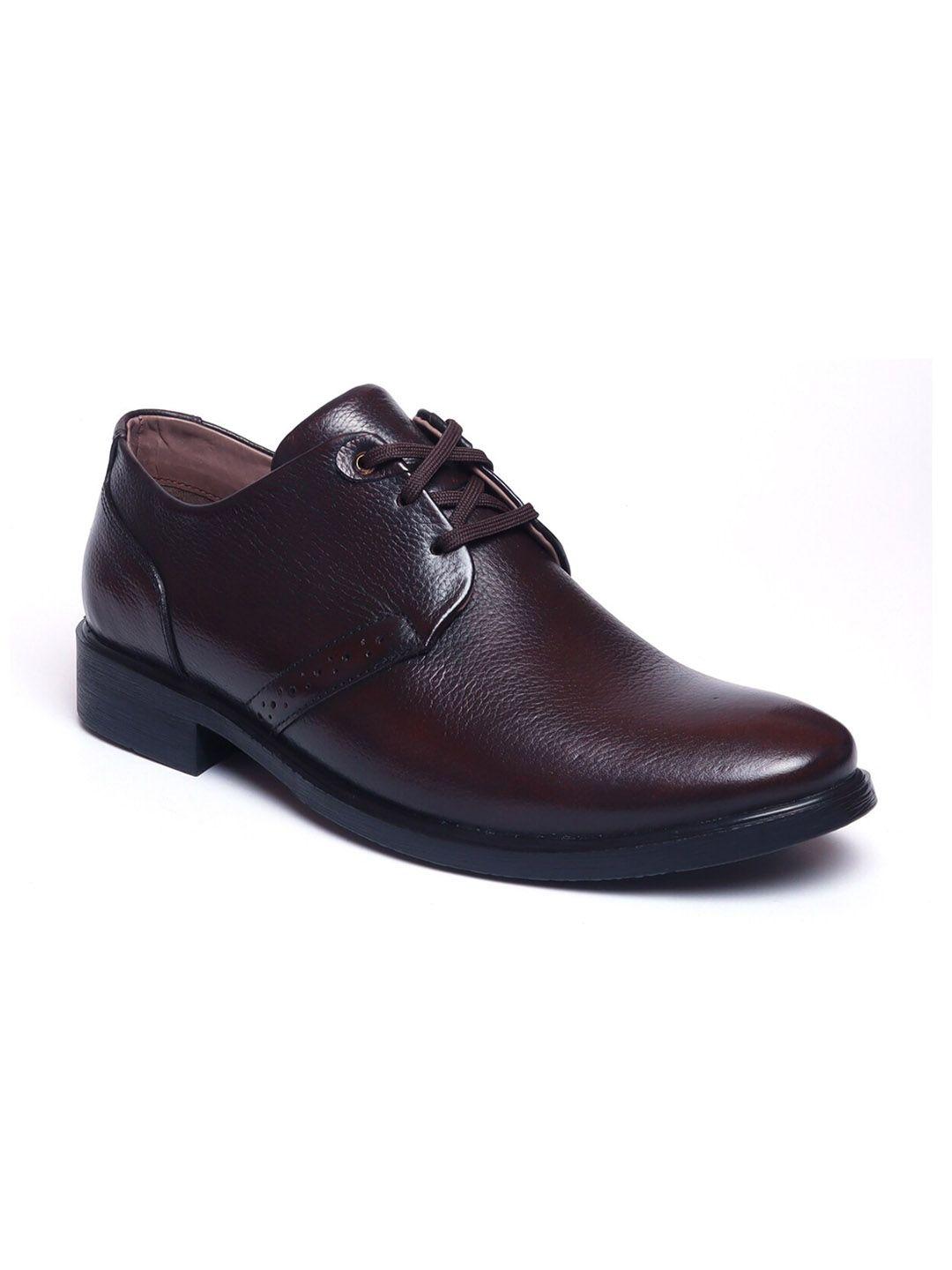zoom shoes men brown solid formal derbys