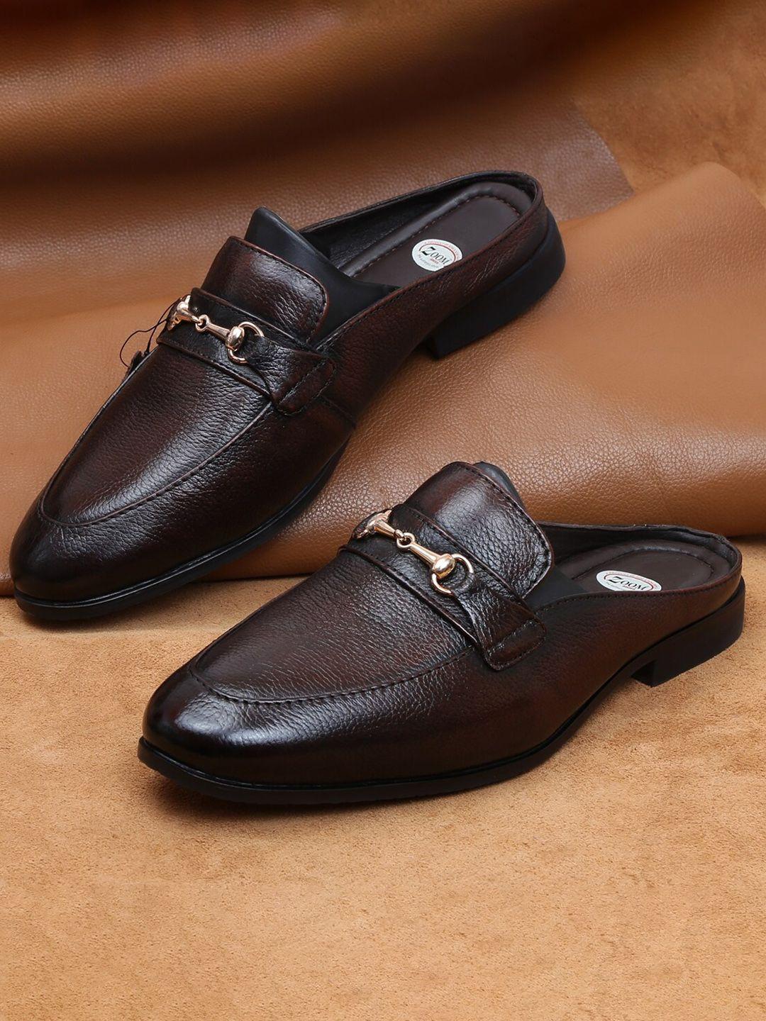 zoom shoes men textured lightweight leather horsebit mules