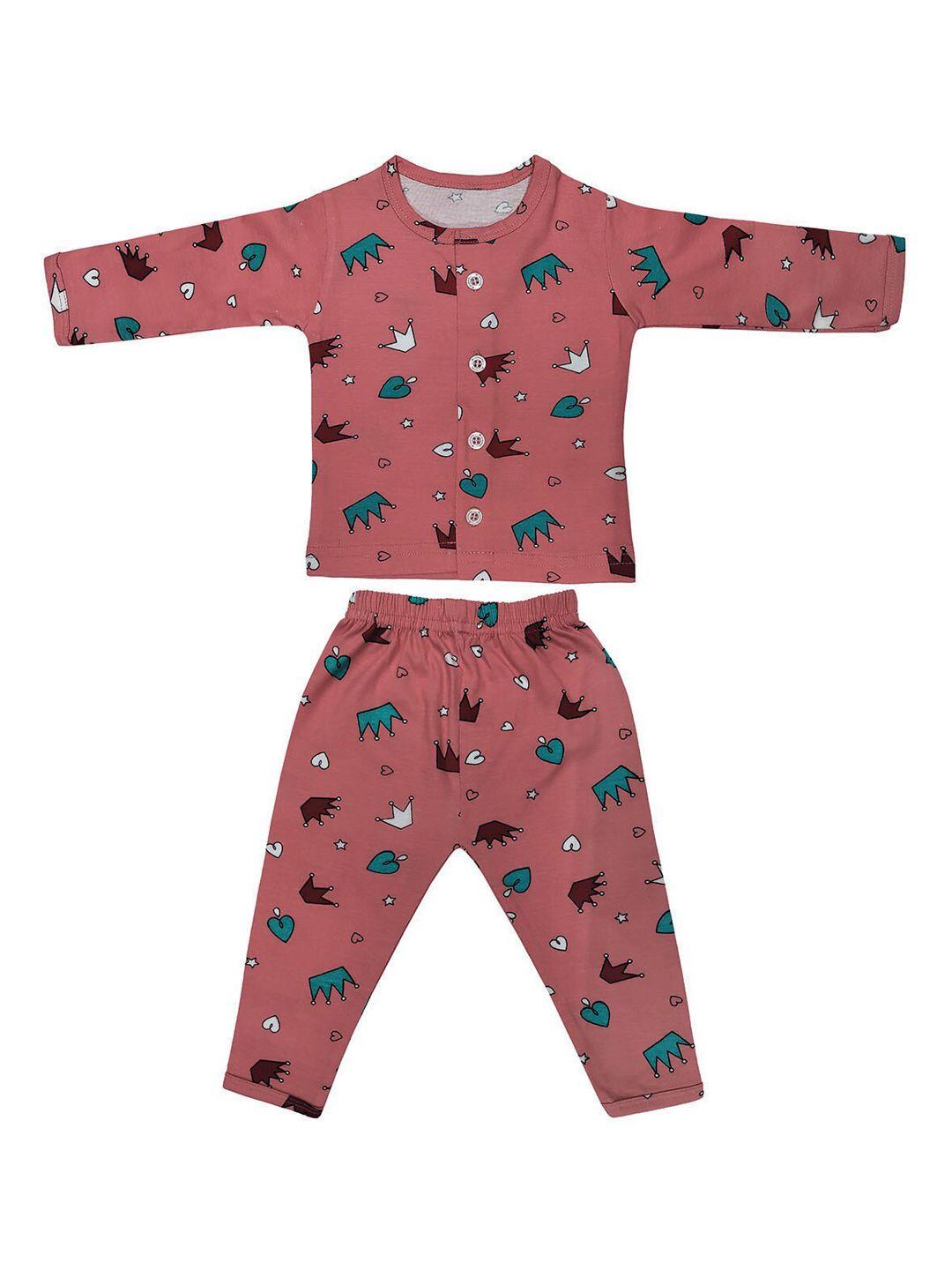 zoom minimondo infants printed pure cotton night suit
