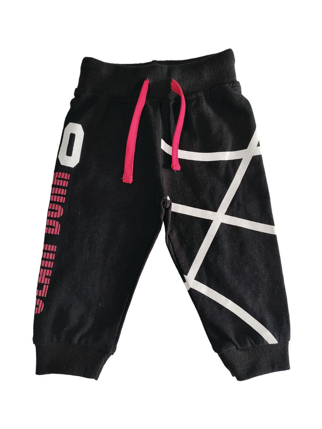 zoom minimondo kids black & white printed joggers