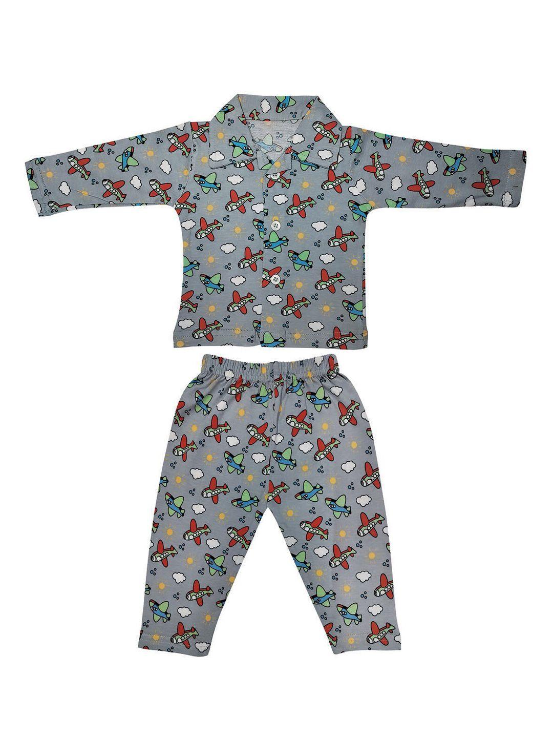 zoom minimondo kids conversational printed pure cotton shirt with pyjamas
