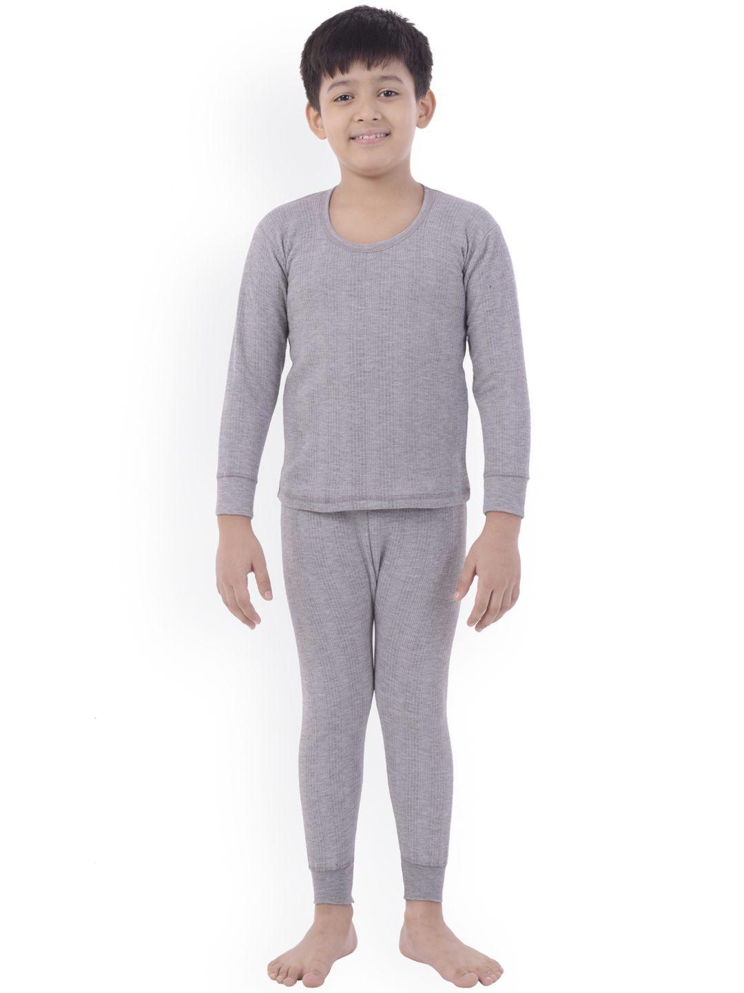 zoom minimondo unisex kids grey cotton thermal set