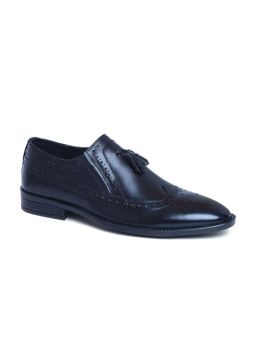 zoom shoes men black solid leather formal loafer