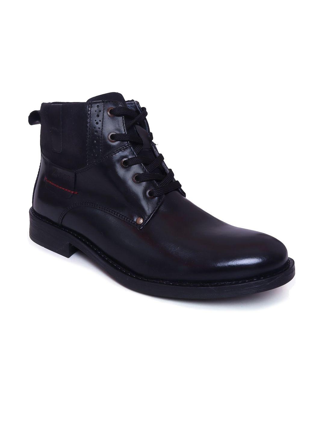 zoom shoes men mid top textured leather block heel regular boots
