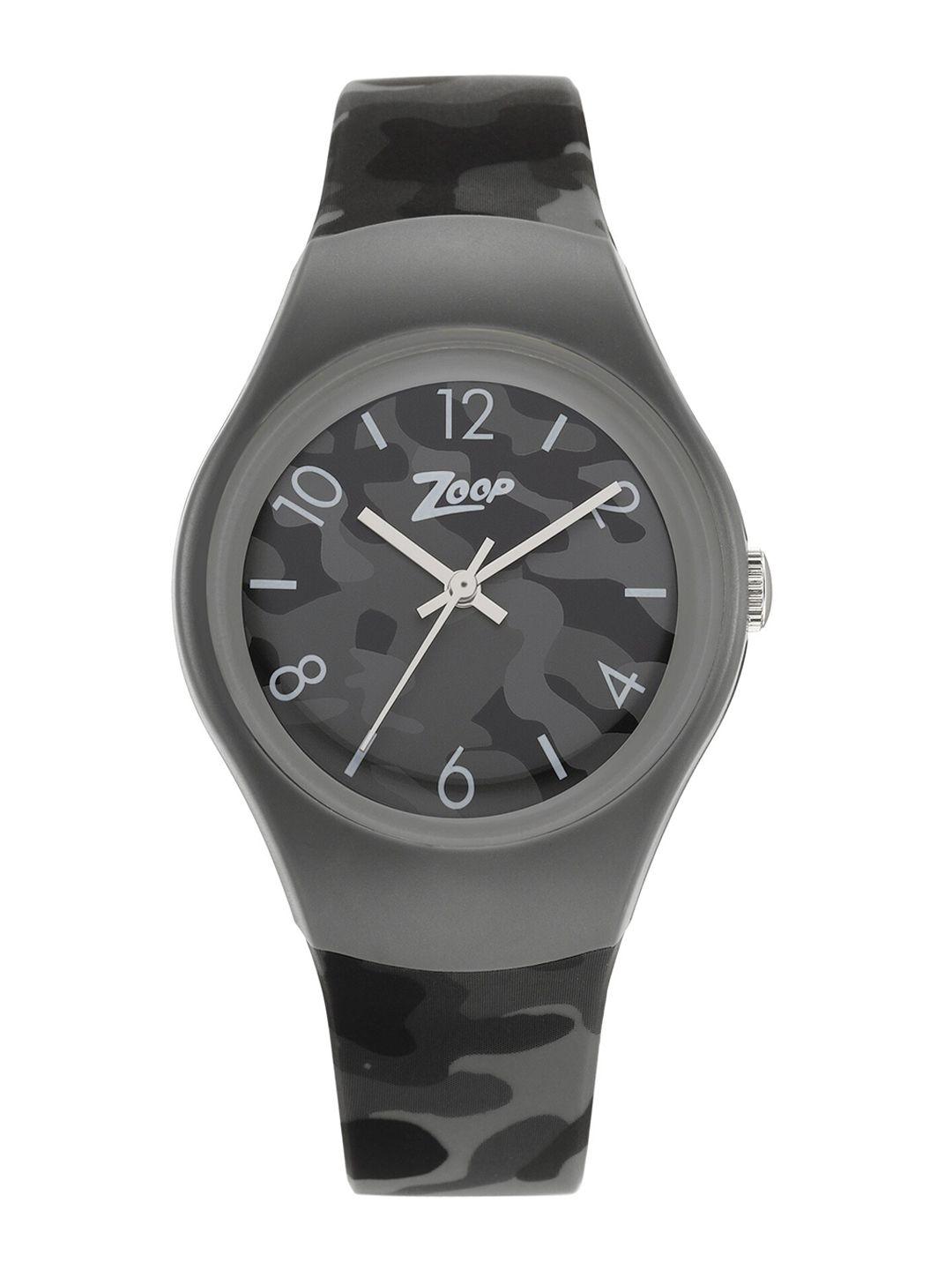 zoop boys grey dial & grey straps analogue watch 16020pp01