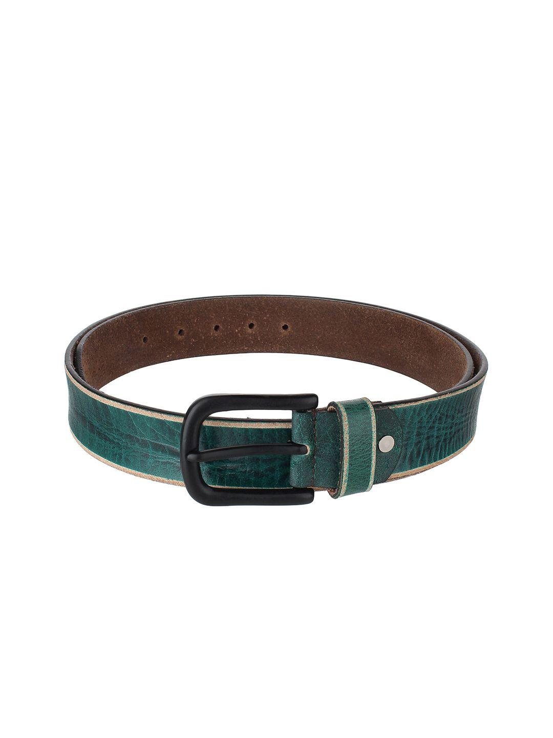 zoro men green textured leather belt