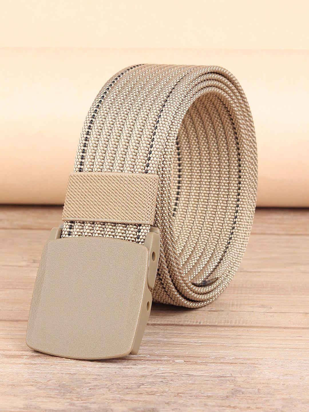 zoro men khaki belt with plastic flap buckle