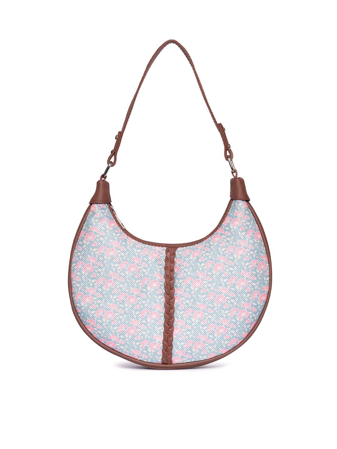zouk floral printed structured hobo bag