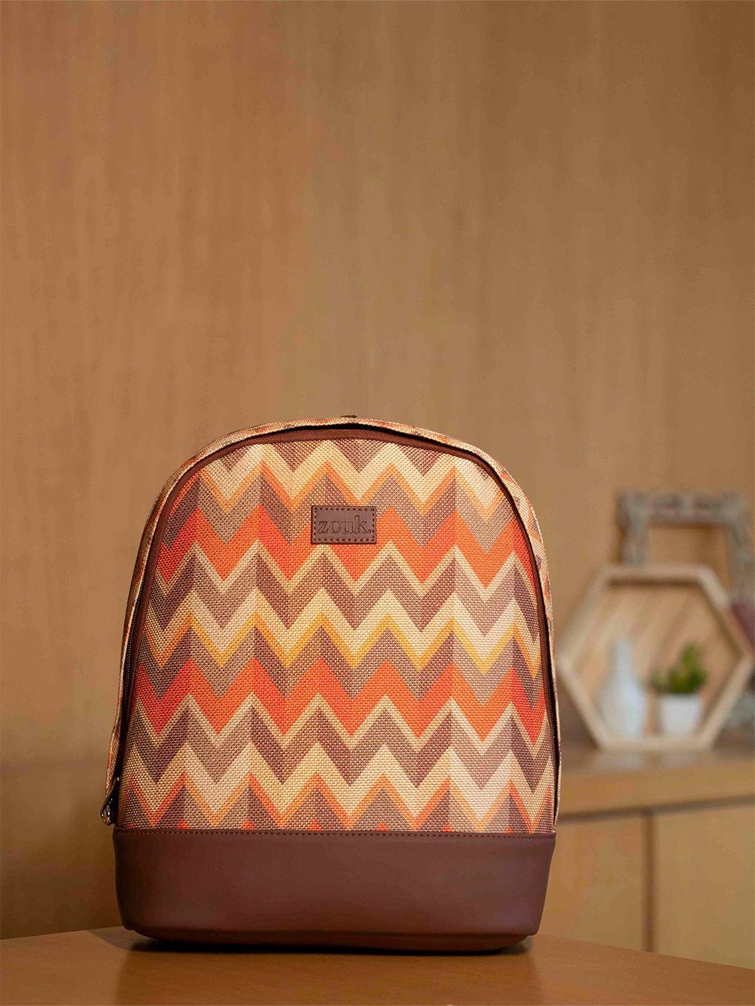 zouk geometric printed backpack