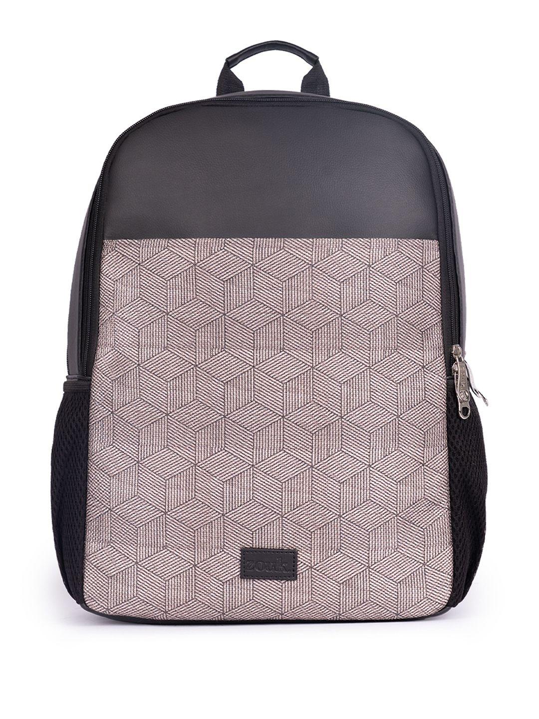 zouk unisex geometric printed water resistance backpack up to 16 inch