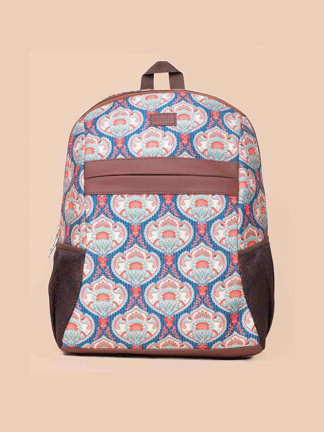 zouk women graphic printed fabric backpack