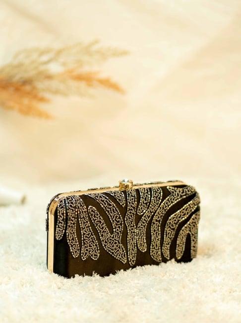 zouk black embellished regal clutch