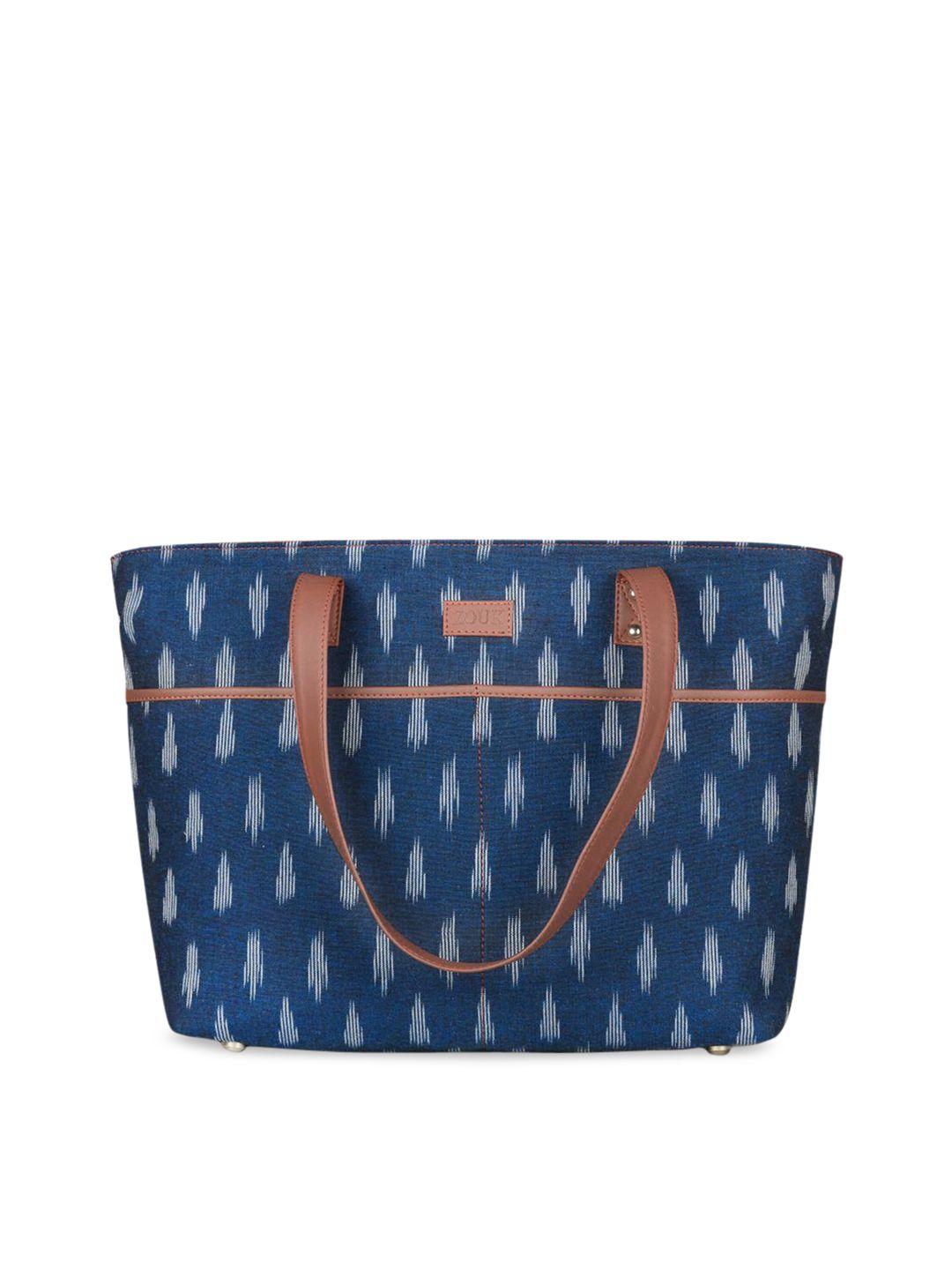 zouk blue ikat shopper tote bag