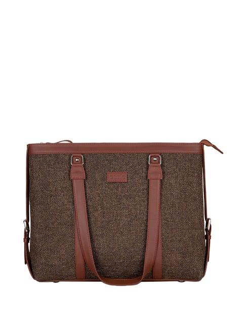 zouk brown solid large tote handbag