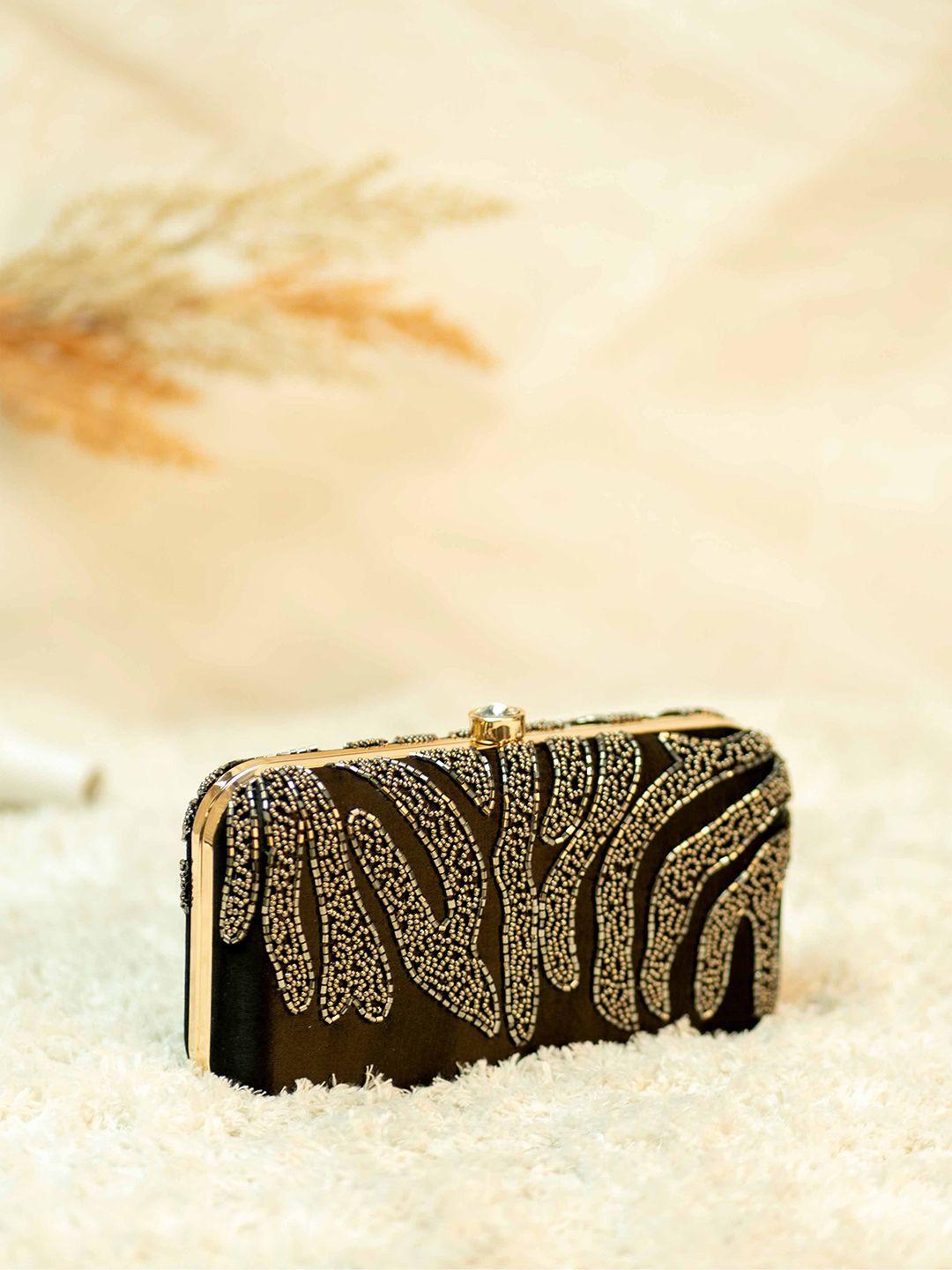 zouk embellished water resistant box clutch with shoulder strap