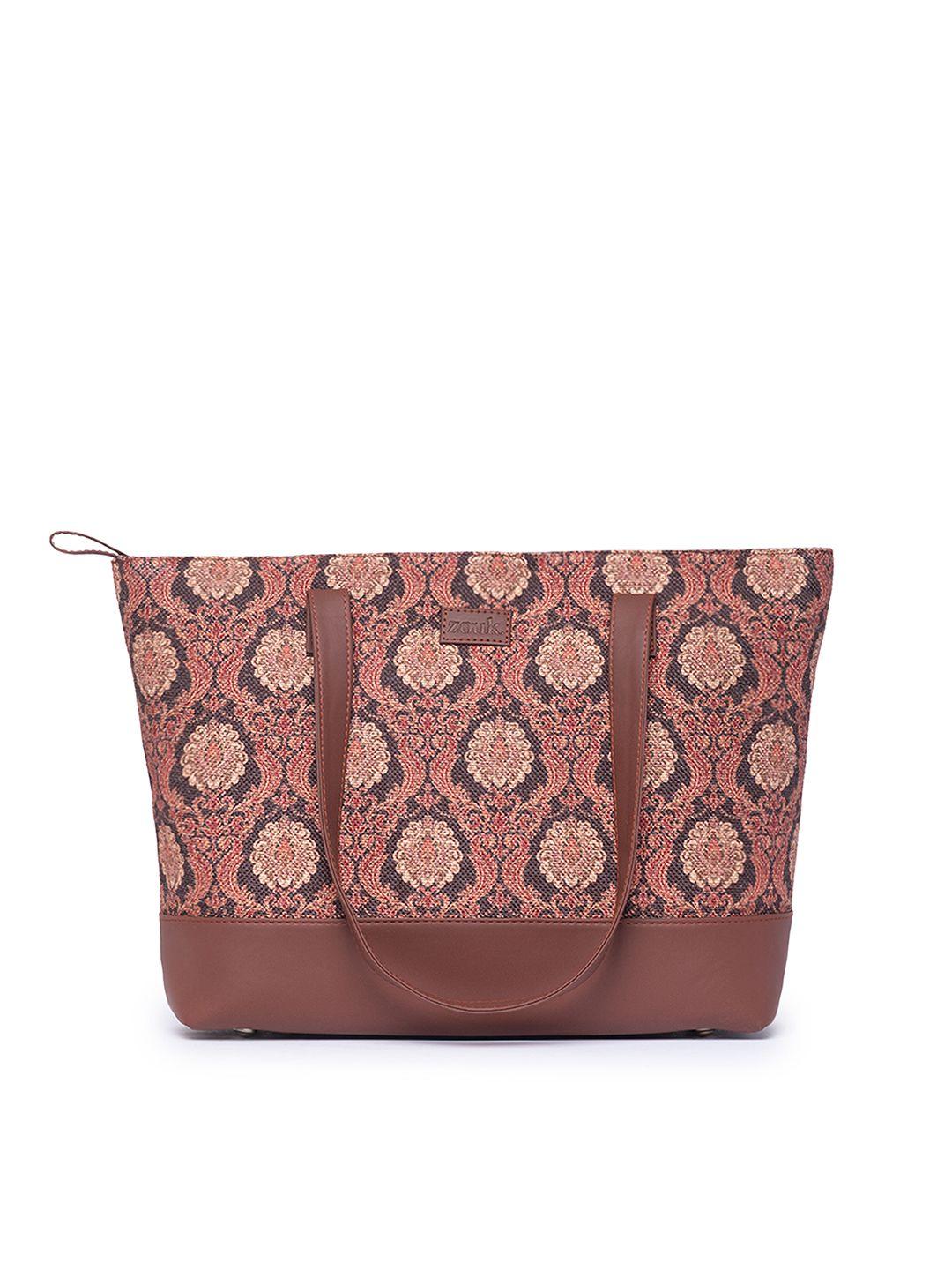 zouk ethnic motifs printed shopper tote bag