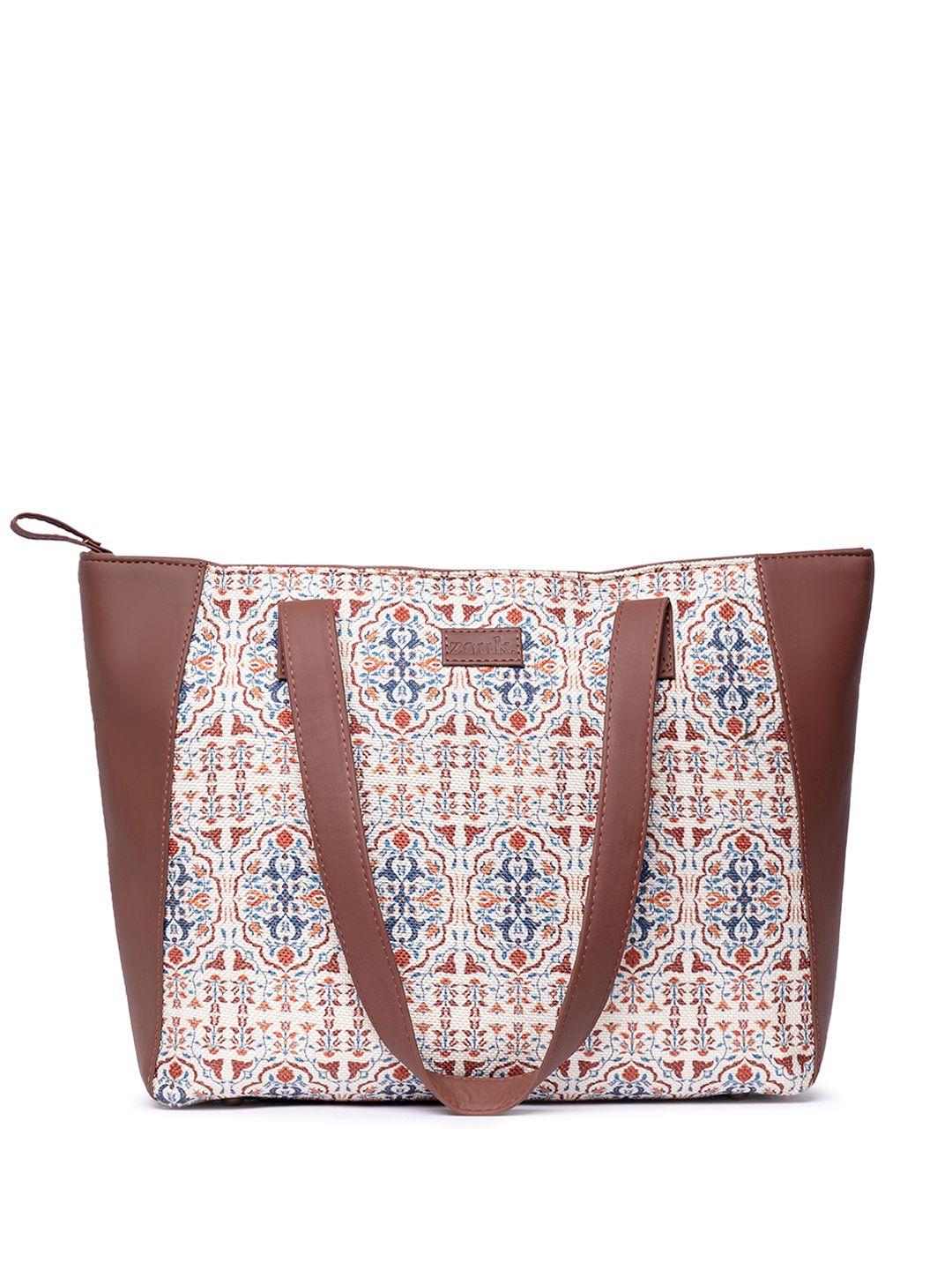 zouk ethnic motifs printed structured shoulder bag